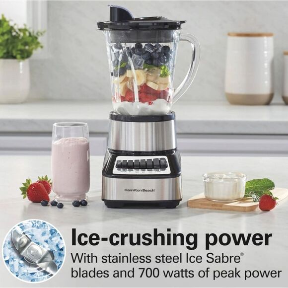HAMILTON BEACH WAVE CRUSHER 14 SPEED GLASS JAR BLENDER - Picture 10 of 16